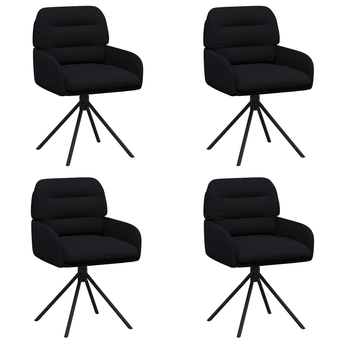 Okretne blagovaonske stolice 4 pcs Umjetna koža Crna
