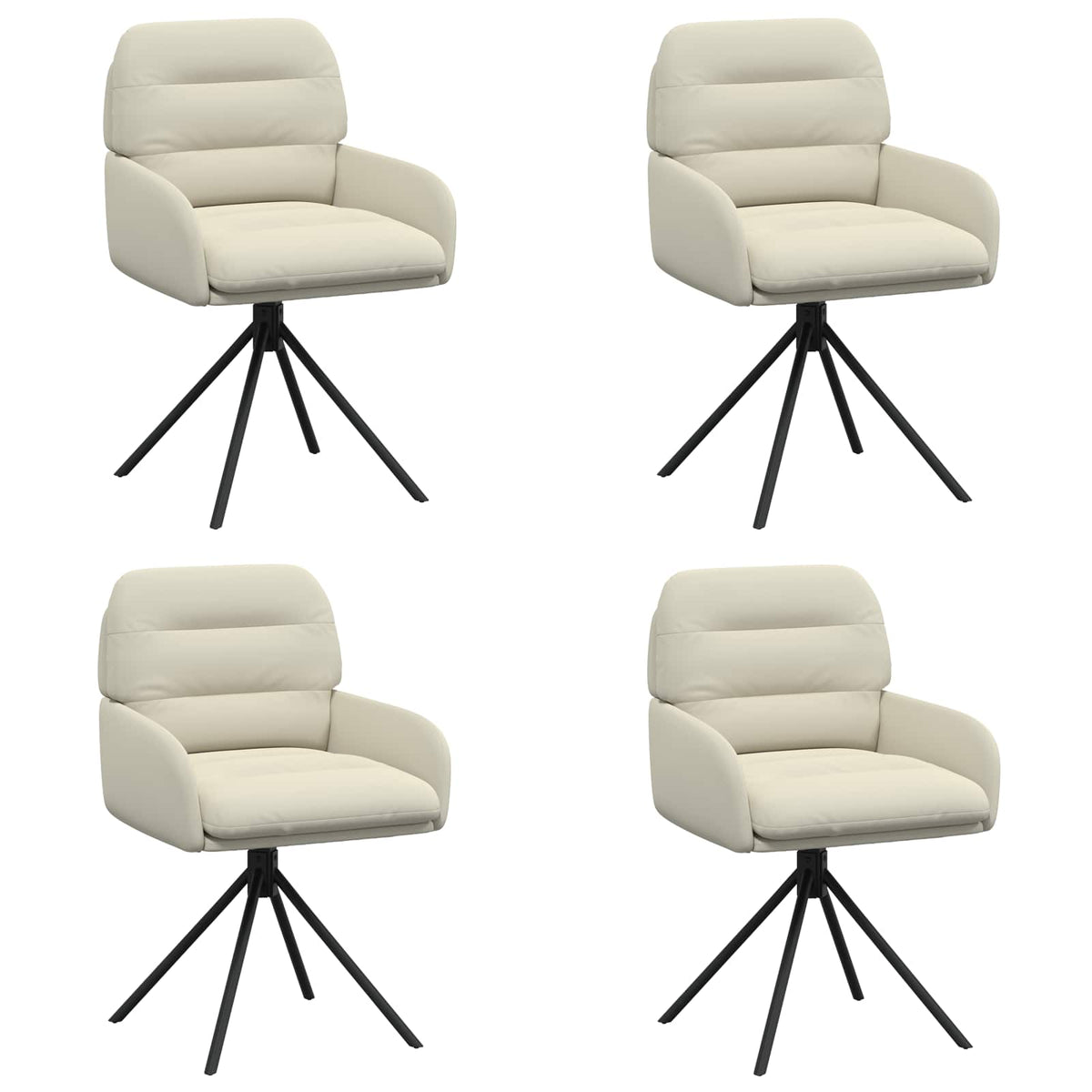 Okretne blagovaonske stolice 4 pcs Umjetna koža Krem
