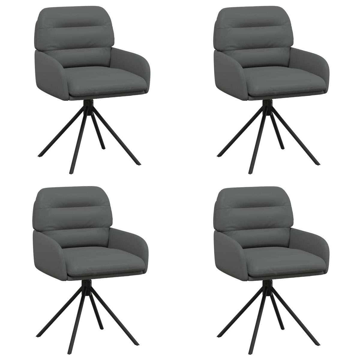 Okretne blagovaonske stolice 4 pcs Umjetna koža Siva