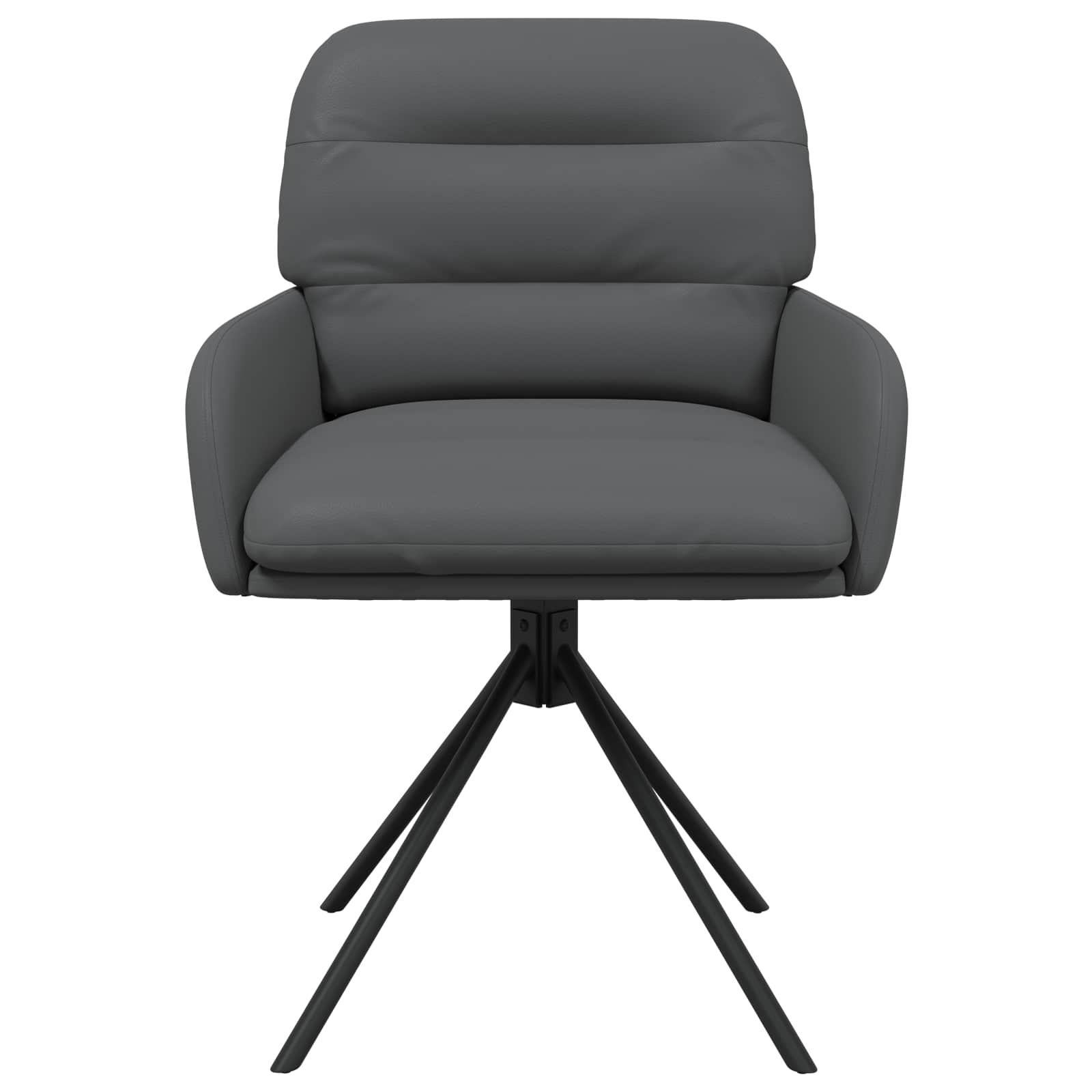 Okretne blagovaonske stolice 4 pcs Umjetna koža Siva