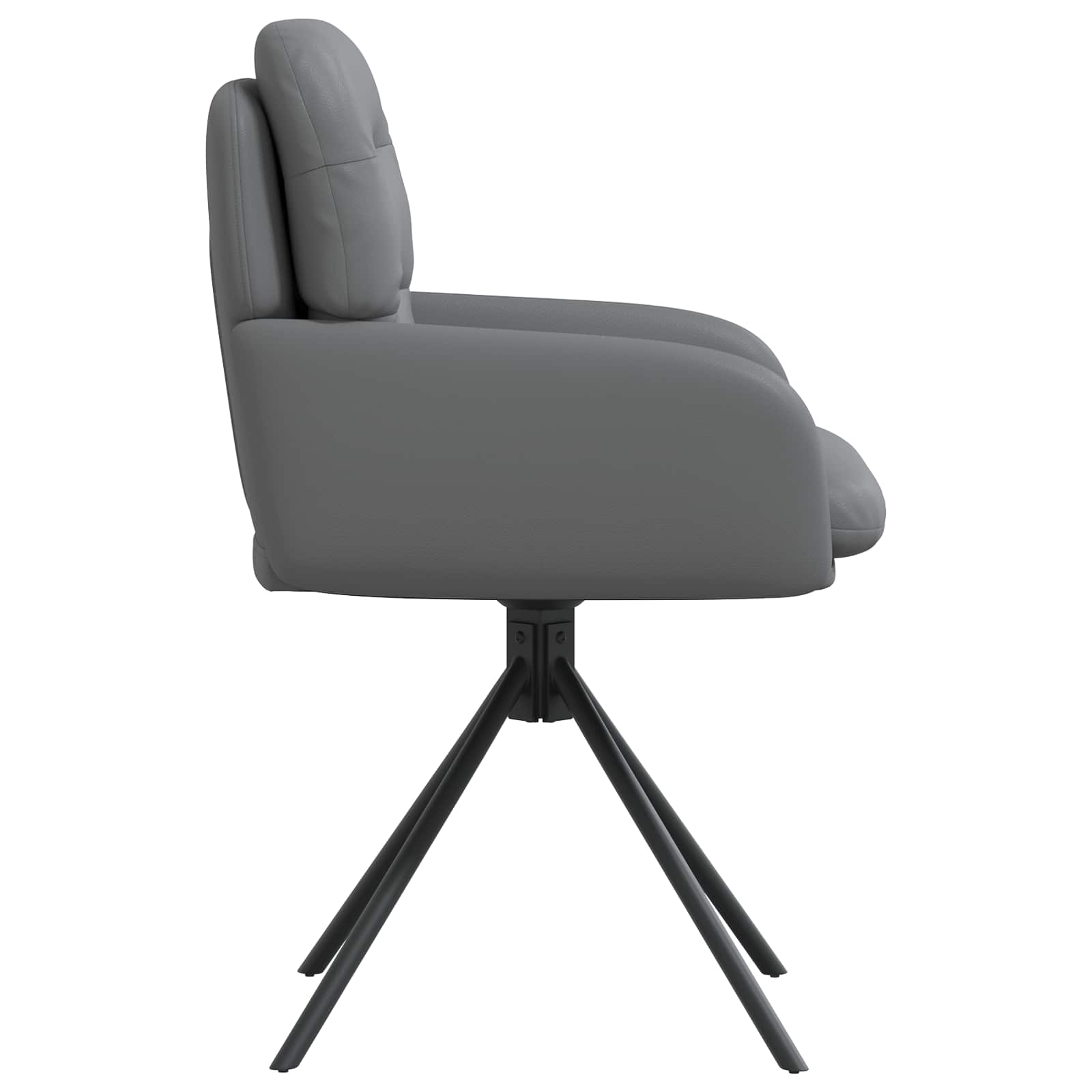 Okretne blagovaonske stolice 4 pcs Umjetna koža Siva