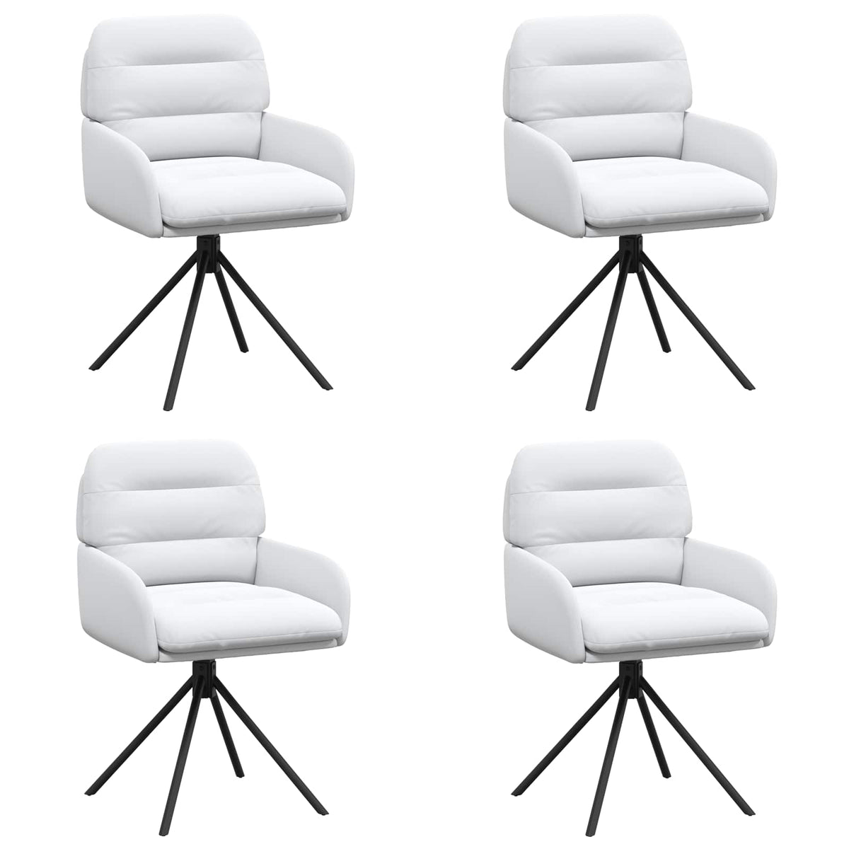 Okretne blagovaonske stolice 4 pcs Umjetna koža Bijela