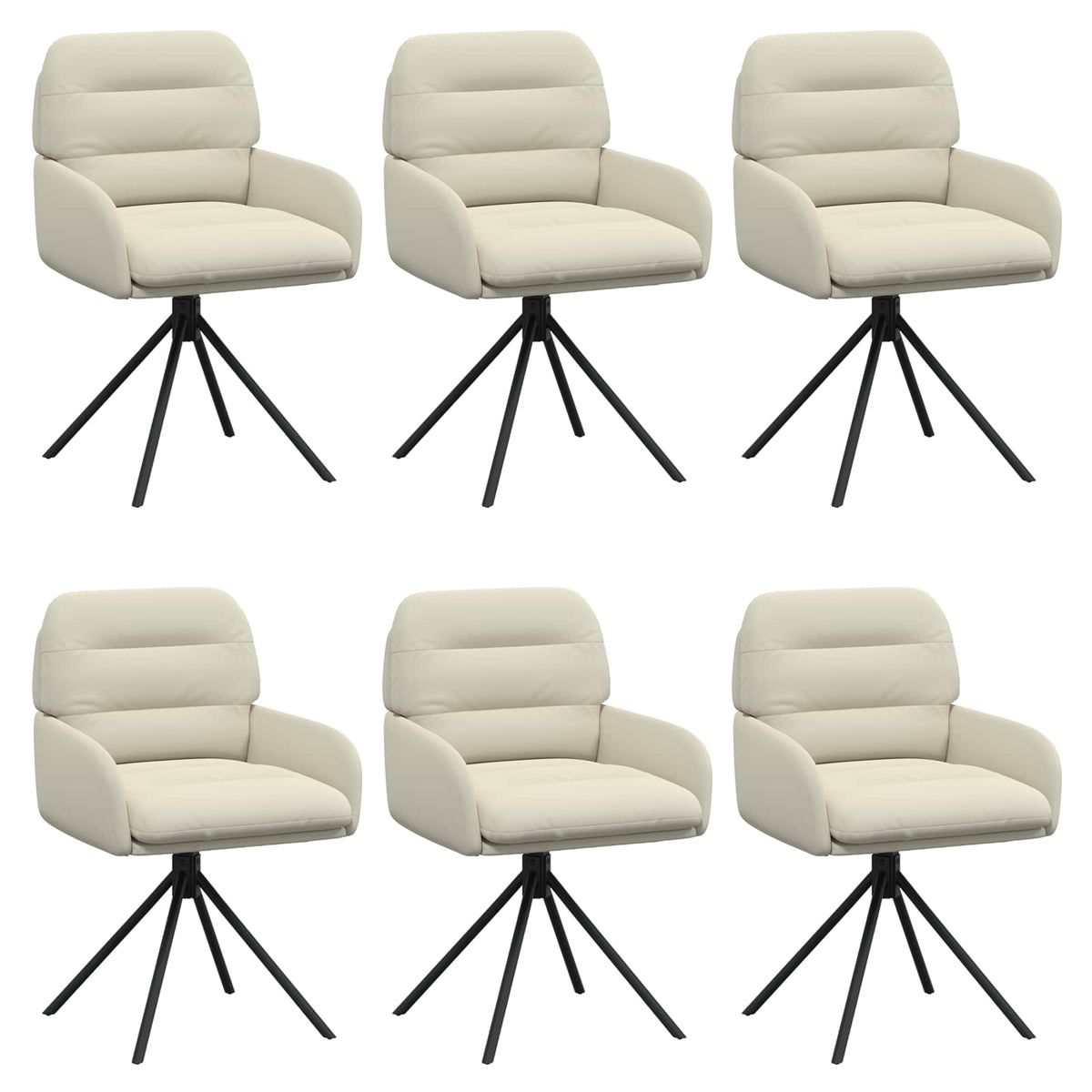 Okretne blagovaonske stolice 6 pcs Umjetna koža Krem
