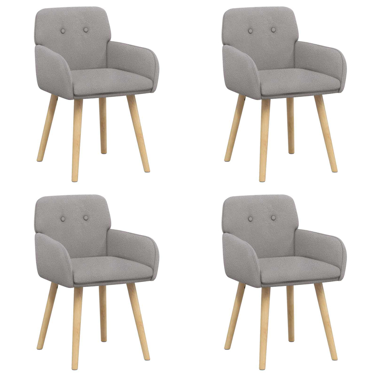Trpezarijske stolice 4 pcs Bouclé Svjetlosiva 59 x 57 x 85 cm
