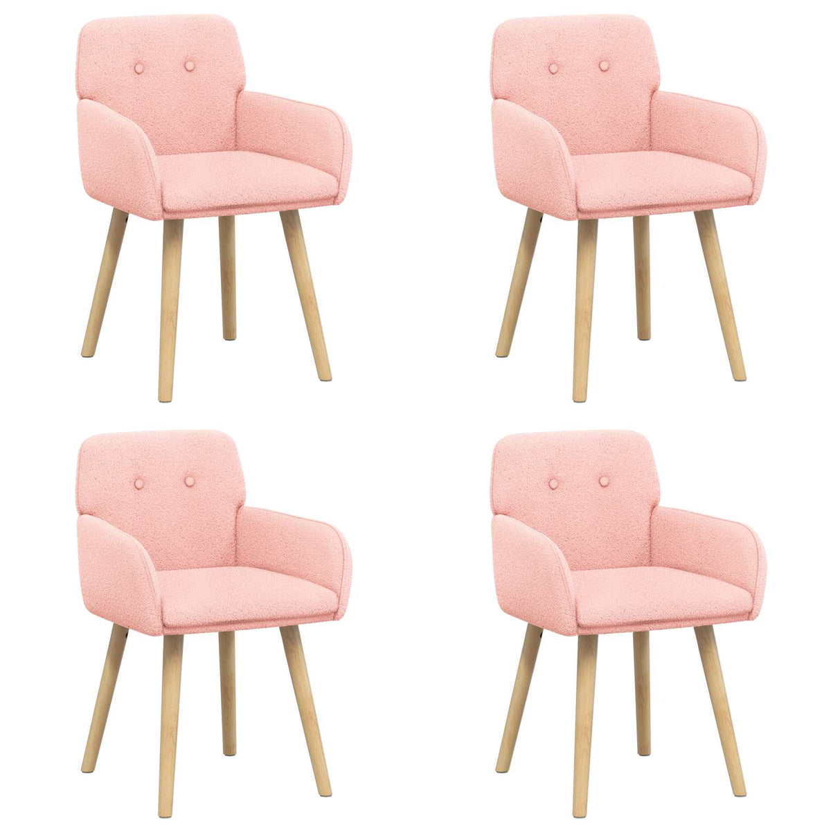 Trpezarijske stolice 4 pcs Bouclé Ružičasta 59 x 57 x 85 cm