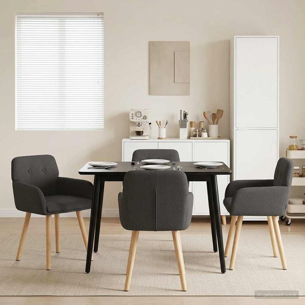 Trpezarijske stolice 4 pcs Bouclé Tamnosiva 59 x 57 x 85 cm