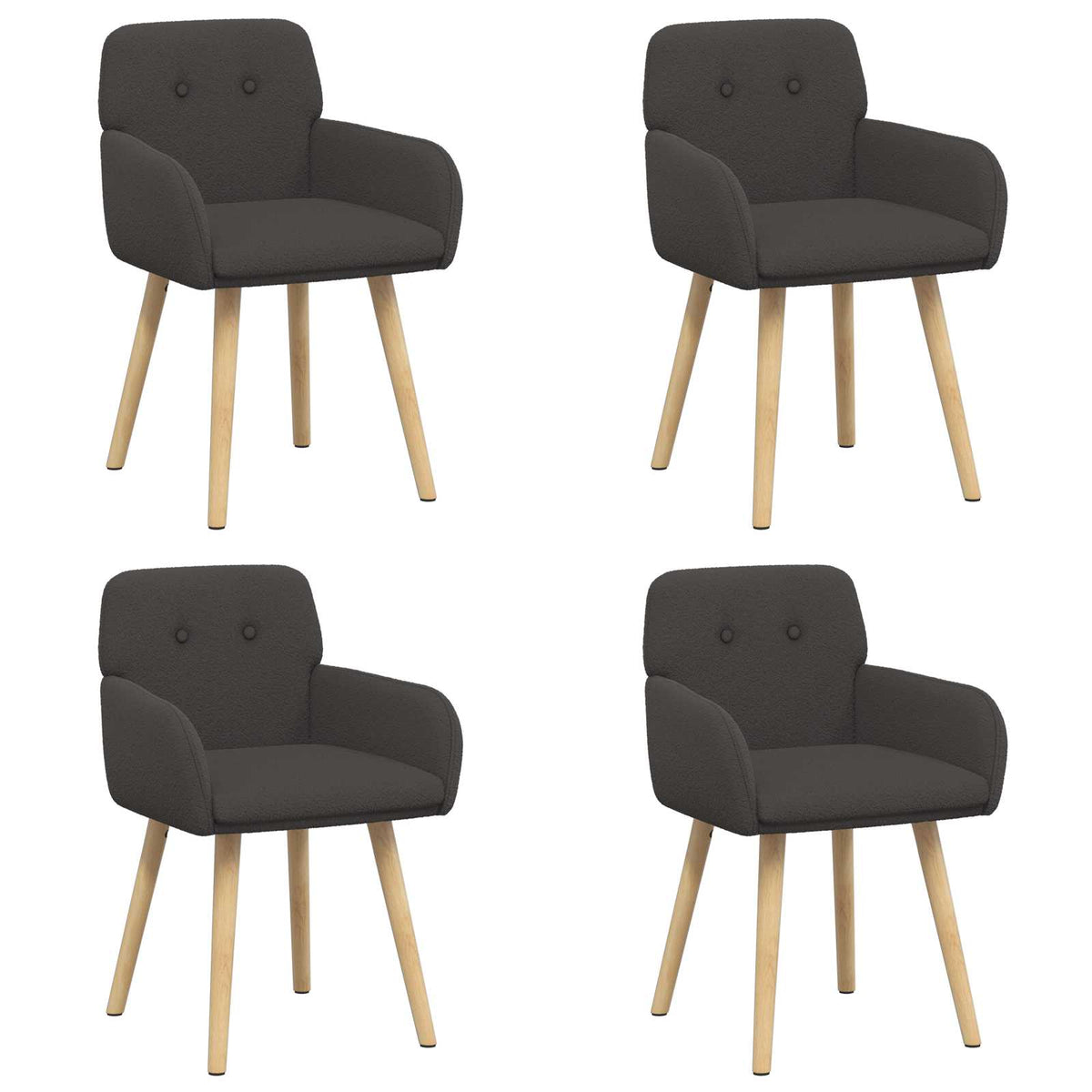 Trpezarijske stolice 4 pcs Bouclé Tamnosiva 59 x 57 x 85 cm