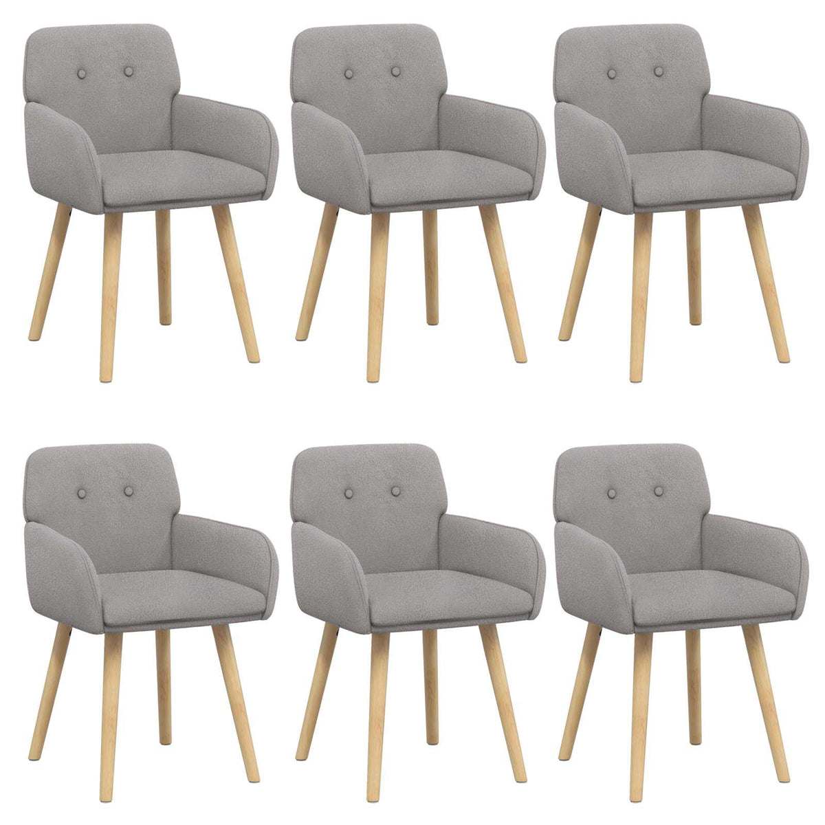Trpezarijske stolice 6 pcs Bouclé Svjetlosiva 59 x 57 x 85 cm