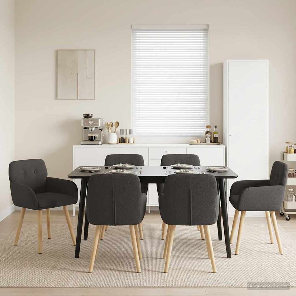 Trpezarijske stolice 6 pcs Bouclé Tamnosiva 59 x 57 x 85 cm