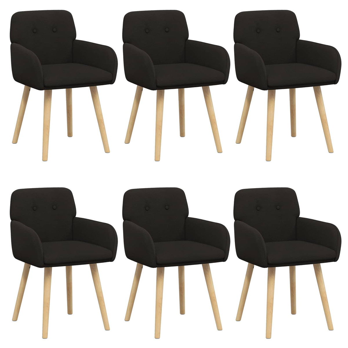 Trpezarijske stolice 6 pcs Bouclé Crna 59 x 57 x 85 cm