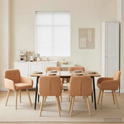 Trpezarijske stolice 6 pcs Bouclé Bež 59 x 57 x 85 cm