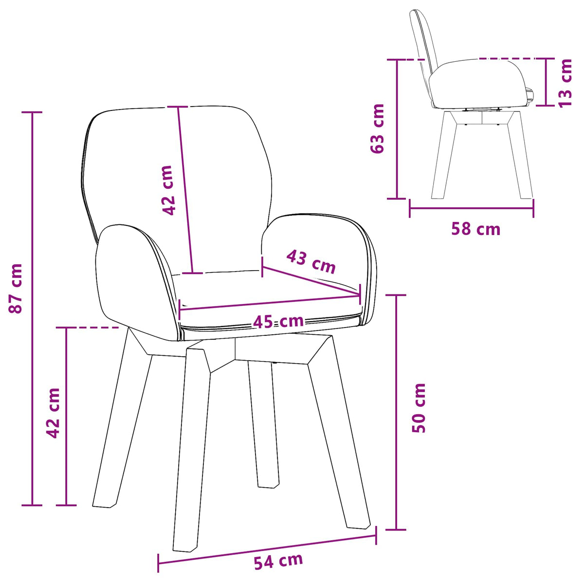 Trpezarijske stolice 6 pcs Bouclé Bež 59 x 57 x 85 cm