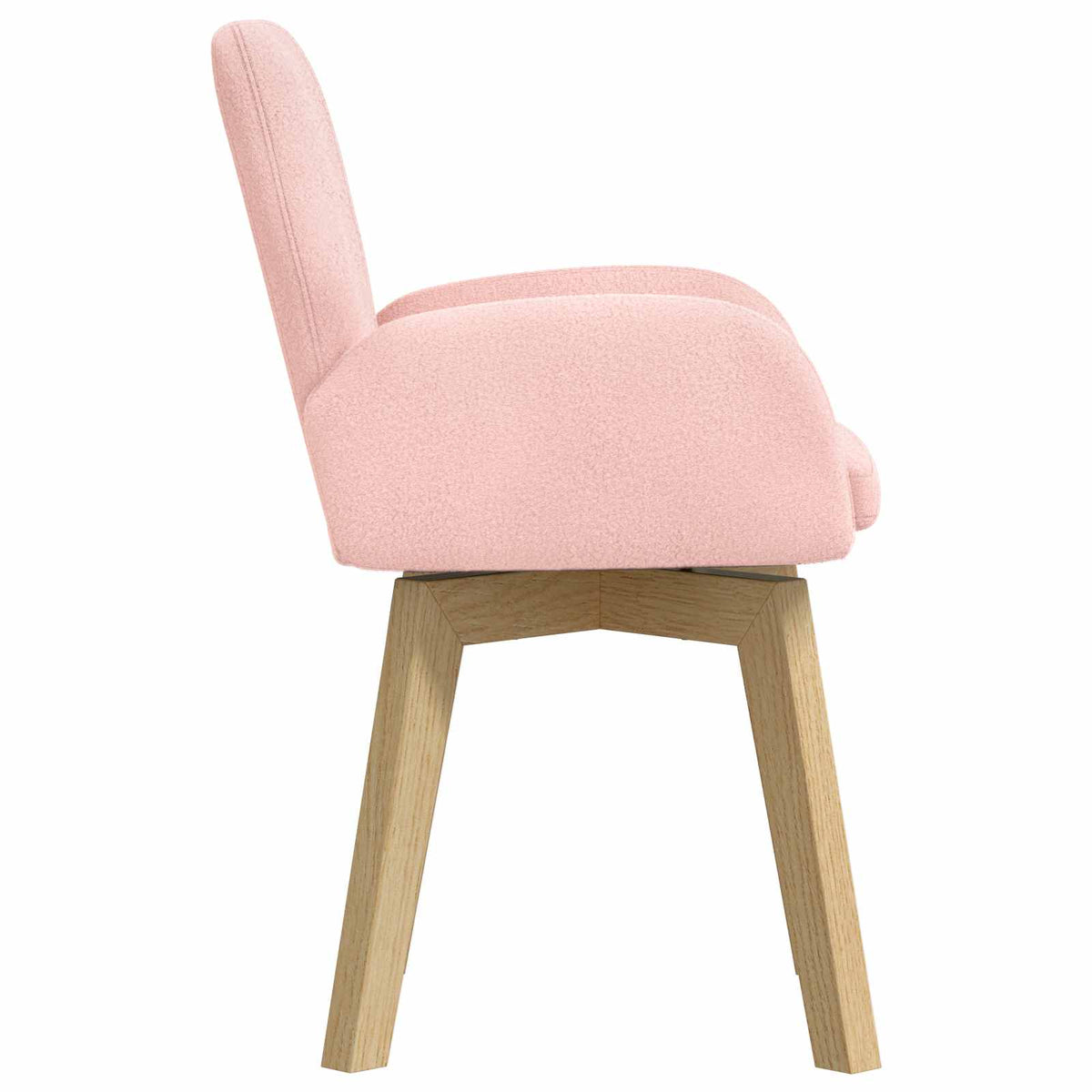 Okretne blagovaonske stolice 6 pcs Bouclé Ružičasta