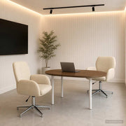 Okretne radne stolice 2 kom. 54 x 58 x 90 cm Krem Tkanina