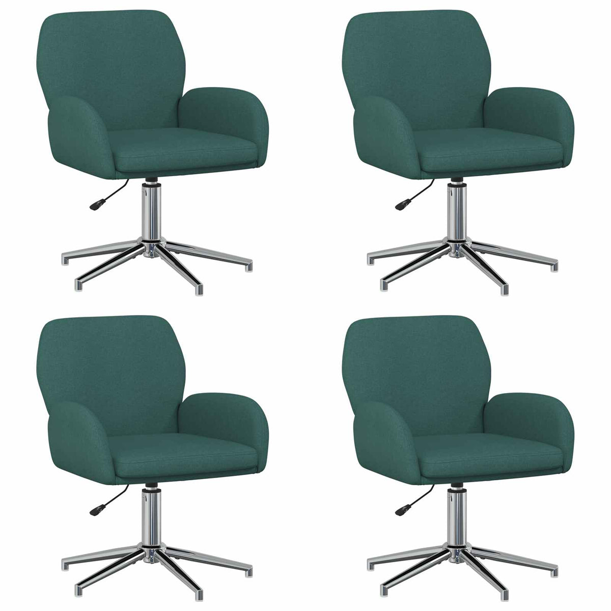 Okretne radne stolice 4 kom. 54 x 58 x 90 cm Tamnozelena