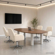 Okretne radne stolice 4 kom. 54 x 58 x 90 cm Krem Tkanina