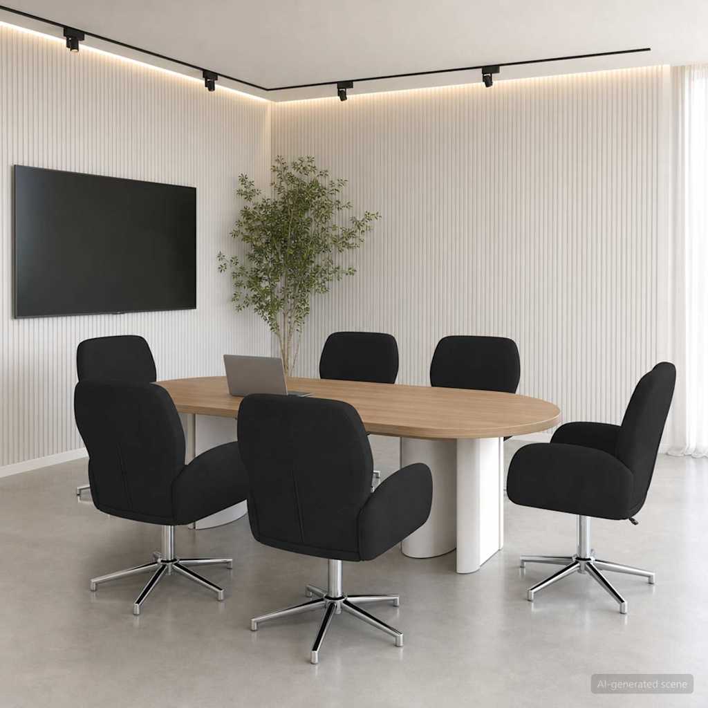 Okretne radne stolice 6 kom. 54 x 58 x 90 cm Crna Tkanina