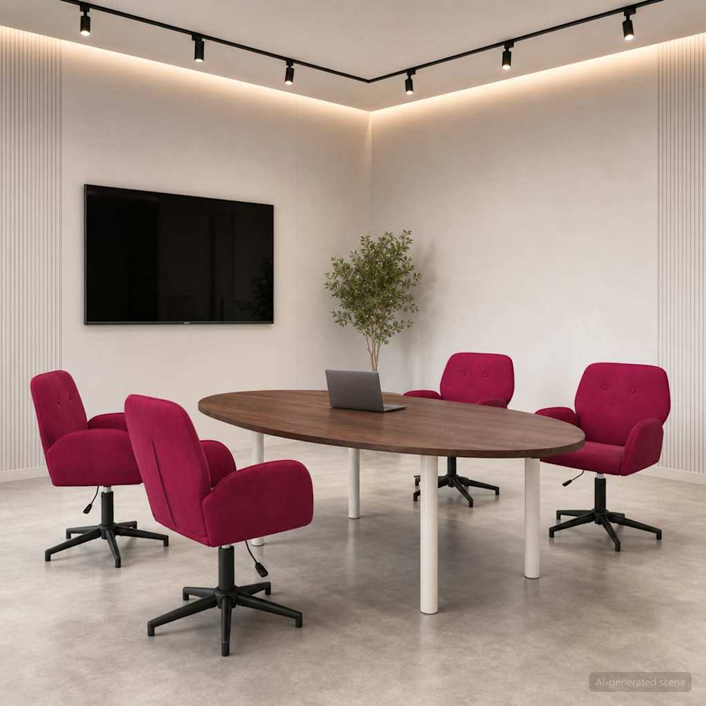 Okretne radne stolice 4 kom. 54 x 55 x 90 cm Vinska crvena