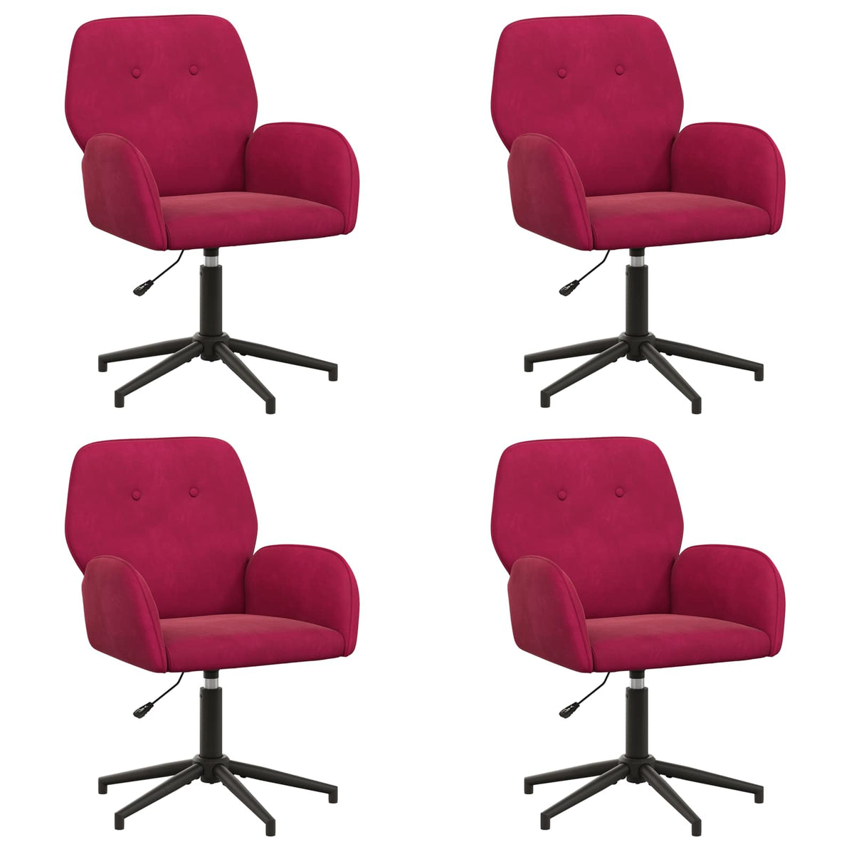Okretne radne stolice 4 kom. 54 x 55 x 90 cm Vinska crvena