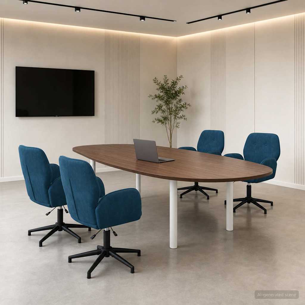 Okretne radne stolice 4 kom. 54 x 55 x 90 cm Plava Baršun