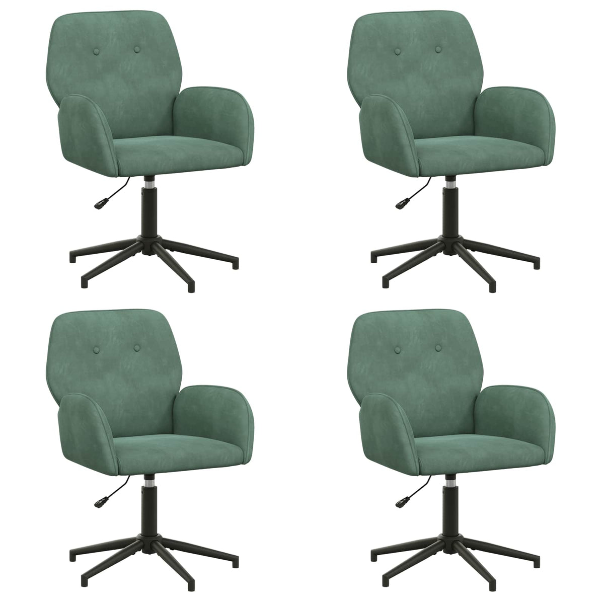 Okretne radne stolice 4 kom. 54 x 55 x 90 cm Morska zelena