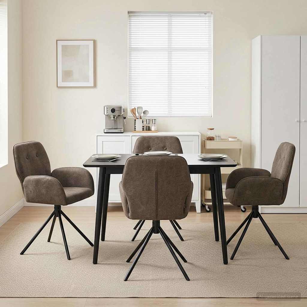 Okretne blagovaonske stolice 4 pcs Umetnička suknja koža