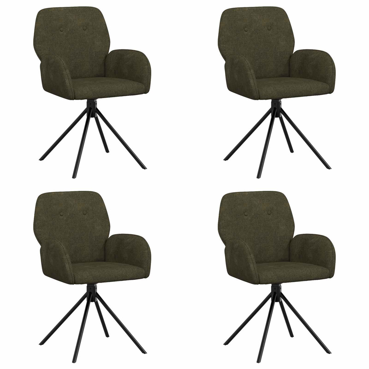 Okretne blagovaonske stolice 4 pcs Umetnička suknja koža