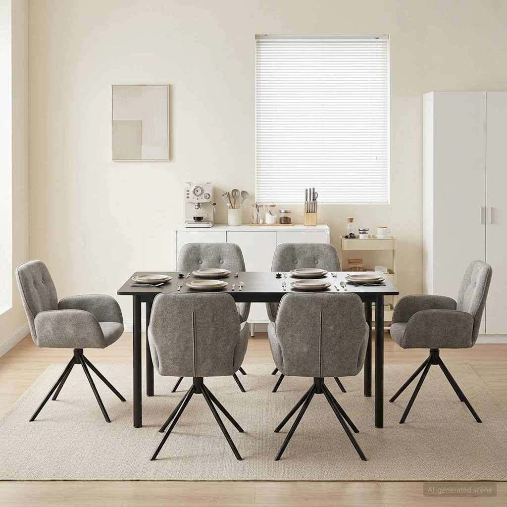 Okretne blagovaonske stolice 6 pcs Umetnička suknja koža