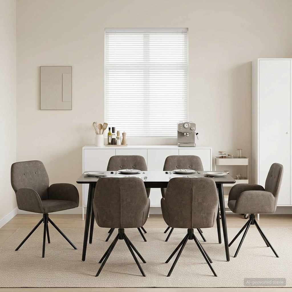 Okretne blagovaonske stolice 6 pcs Umetnička suknja koža