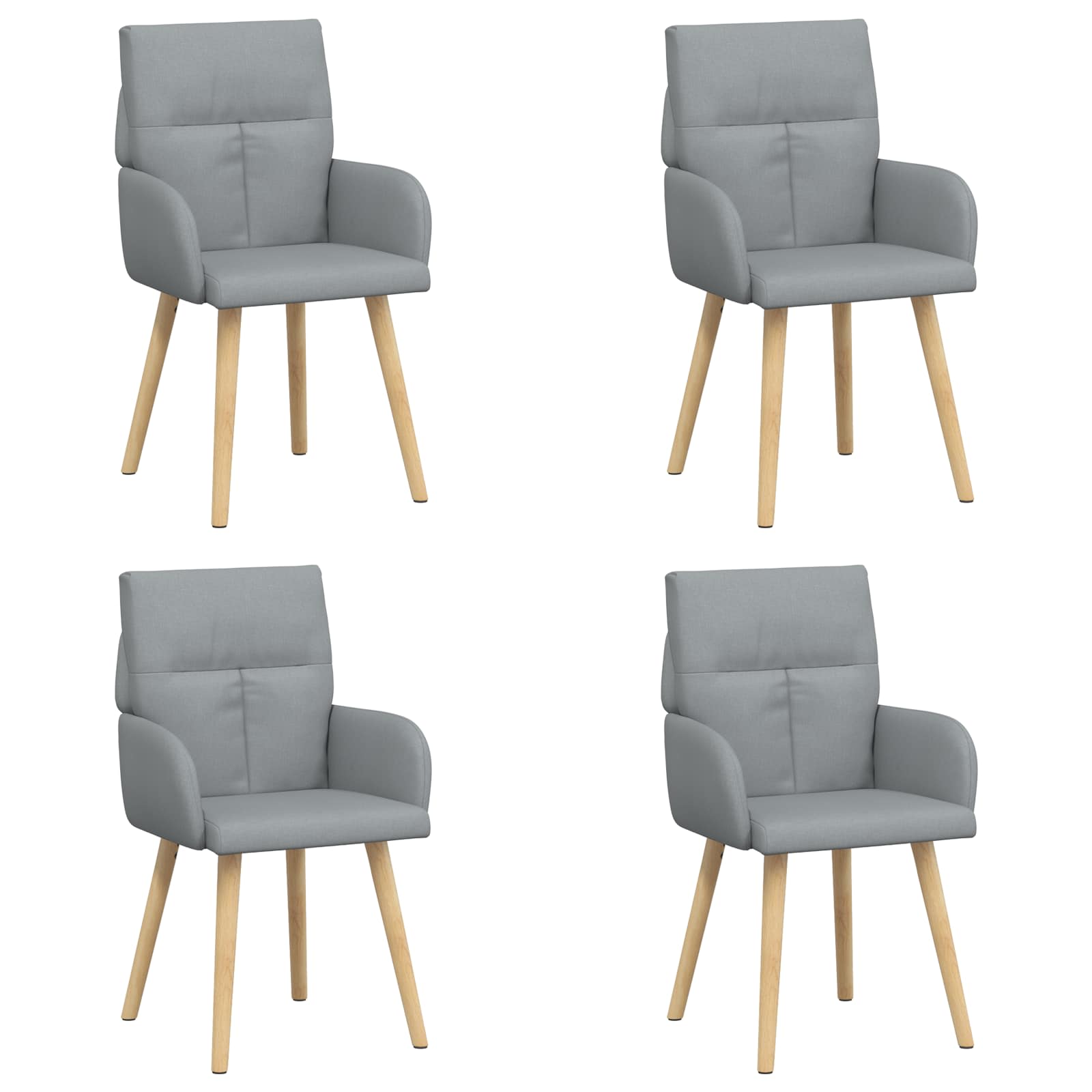 Trpezarijske stolice 4 pcs Tkanina Svjetlosiva 60 x 56 x 96 cm