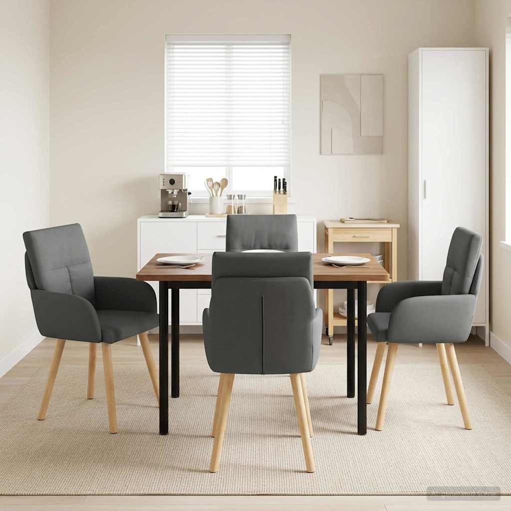 Trpezarijske stolice 4 pcs Tkanina Tamnosiva 60 x 56 x 96 cm