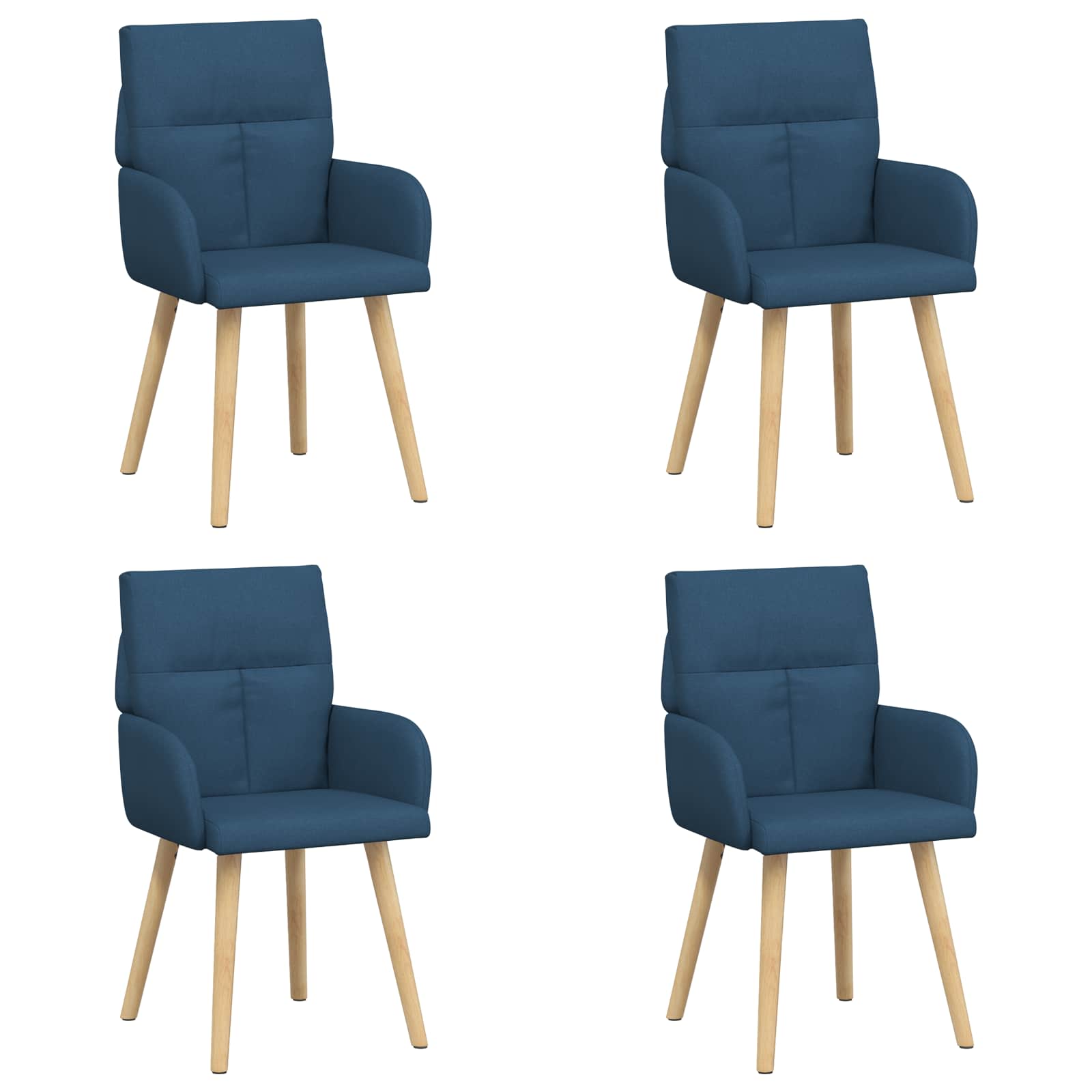 Trpezarijske stolice 4 pcs Tkanina Plava 60 x 56 x 96 cm