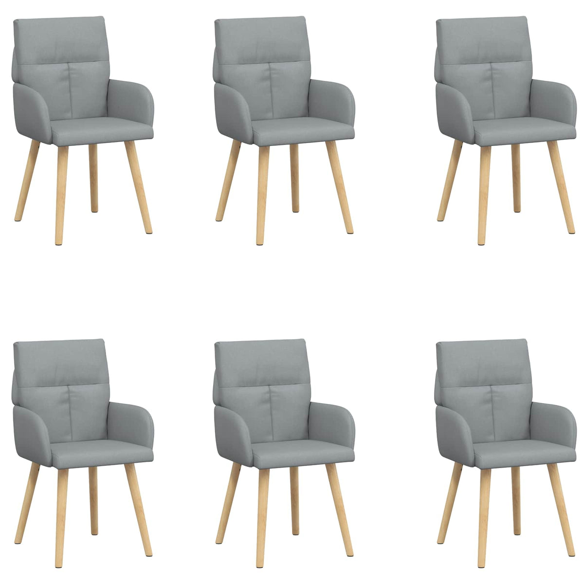 Trpezarijske stolice 6 pcs Tkanina Svjetlosiva 60 x 56 x 96 cm