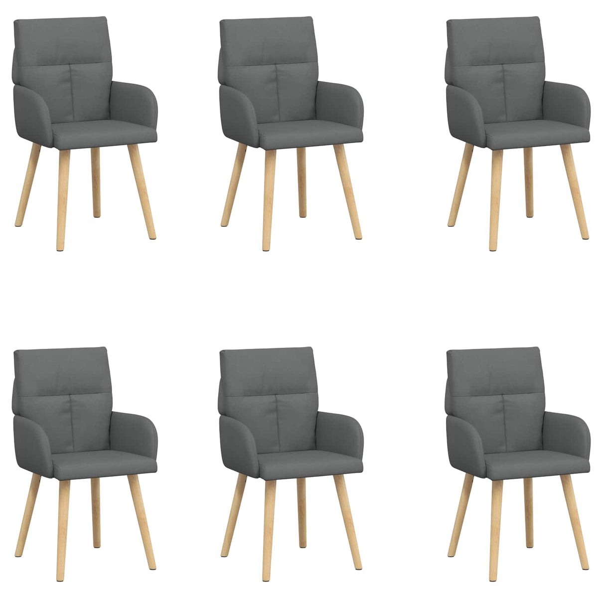 Trpezarijske stolice 6 pcs Tkanina Tamnosiva 60 x 56 x 96 cm
