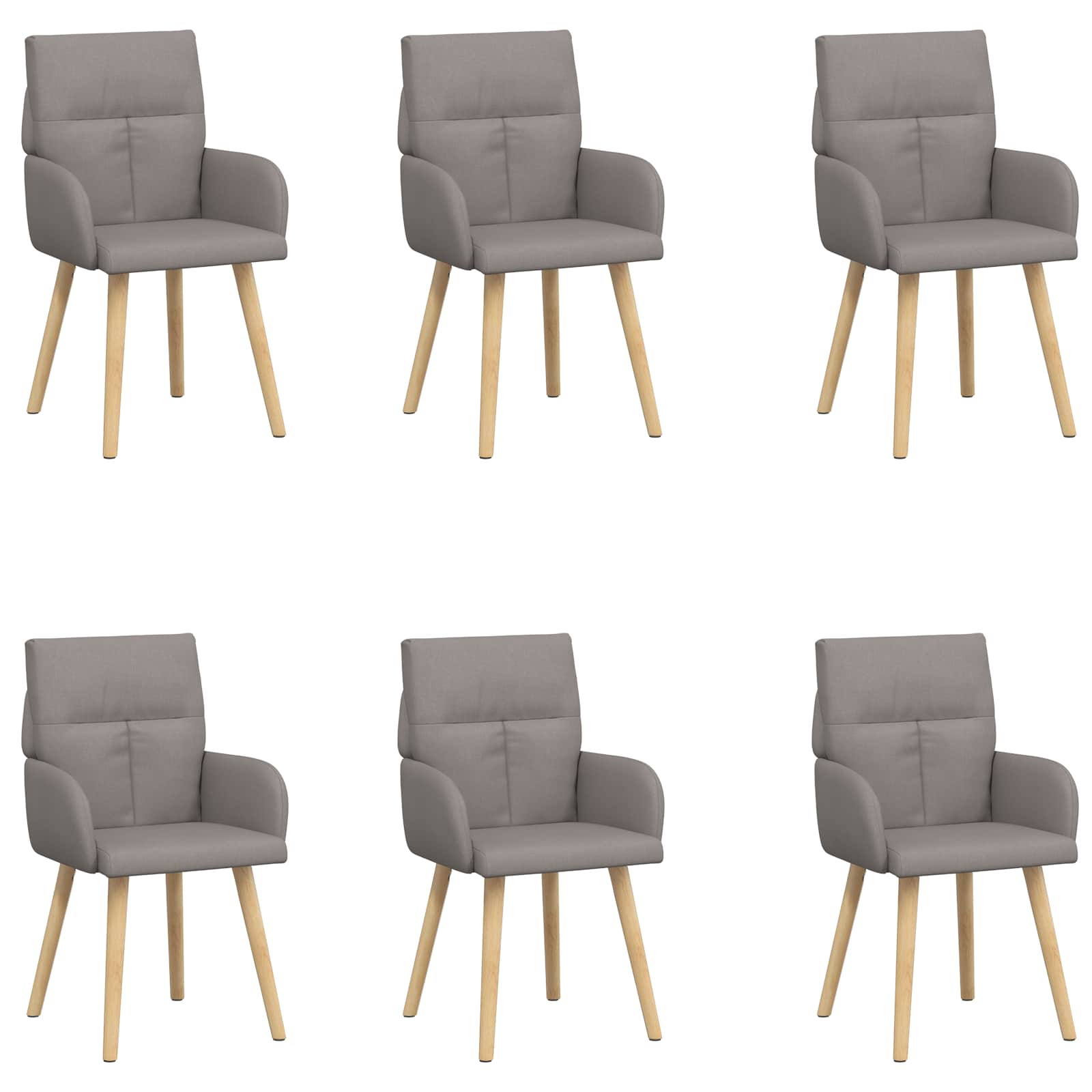 Trpezarijske stolice 6 pcs Tkanina Sivosmeđa 60 x 56 x 96 cm