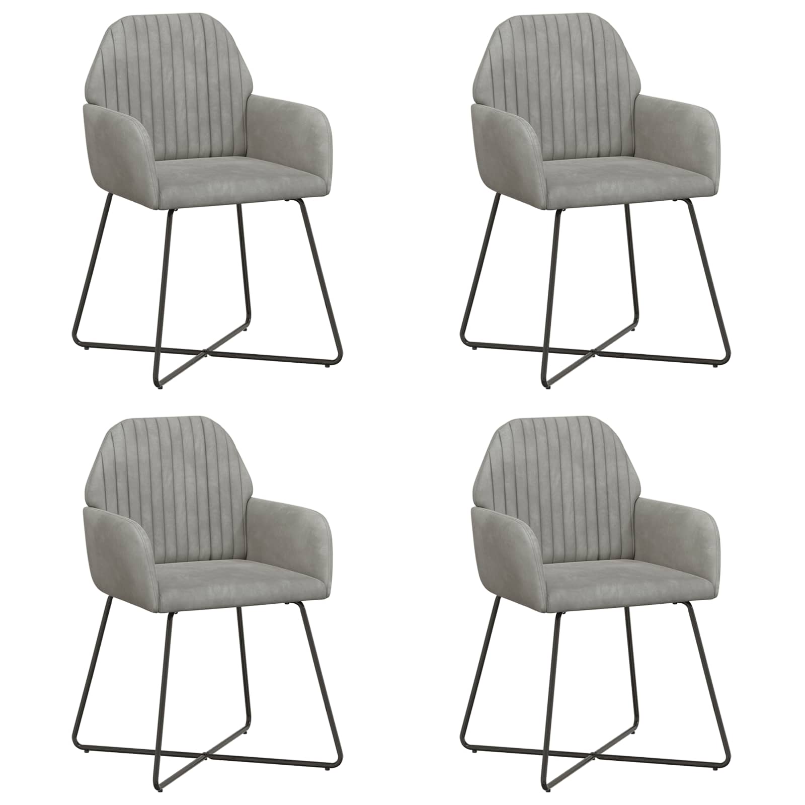 Trpezarijske stolice 4 pcs Baršun Svjetlosiva 55 x 50 x 84 cm