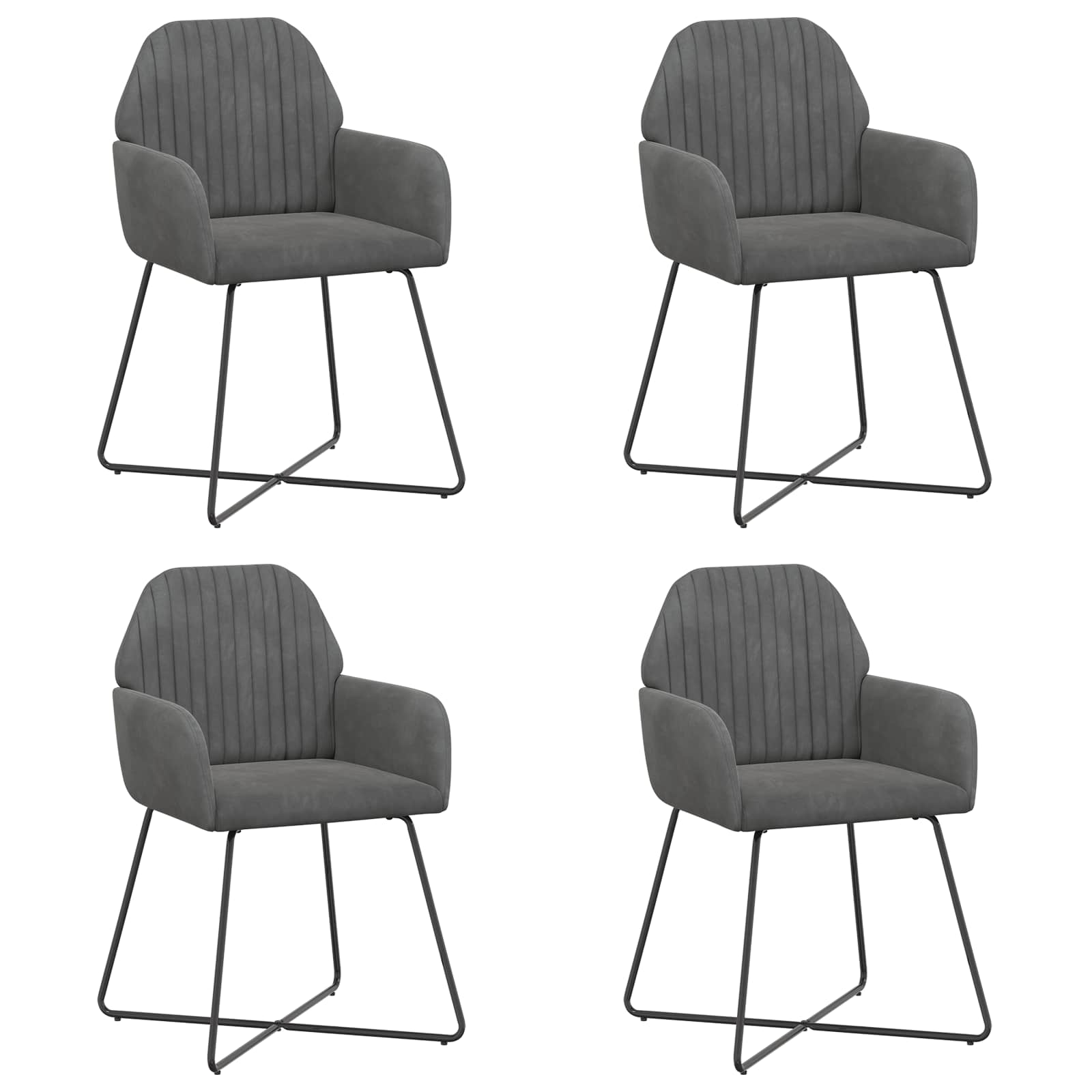 Trpezarijske stolice 4 pcs Baršun Tamnosiva 55 x 50 x 84 cm
