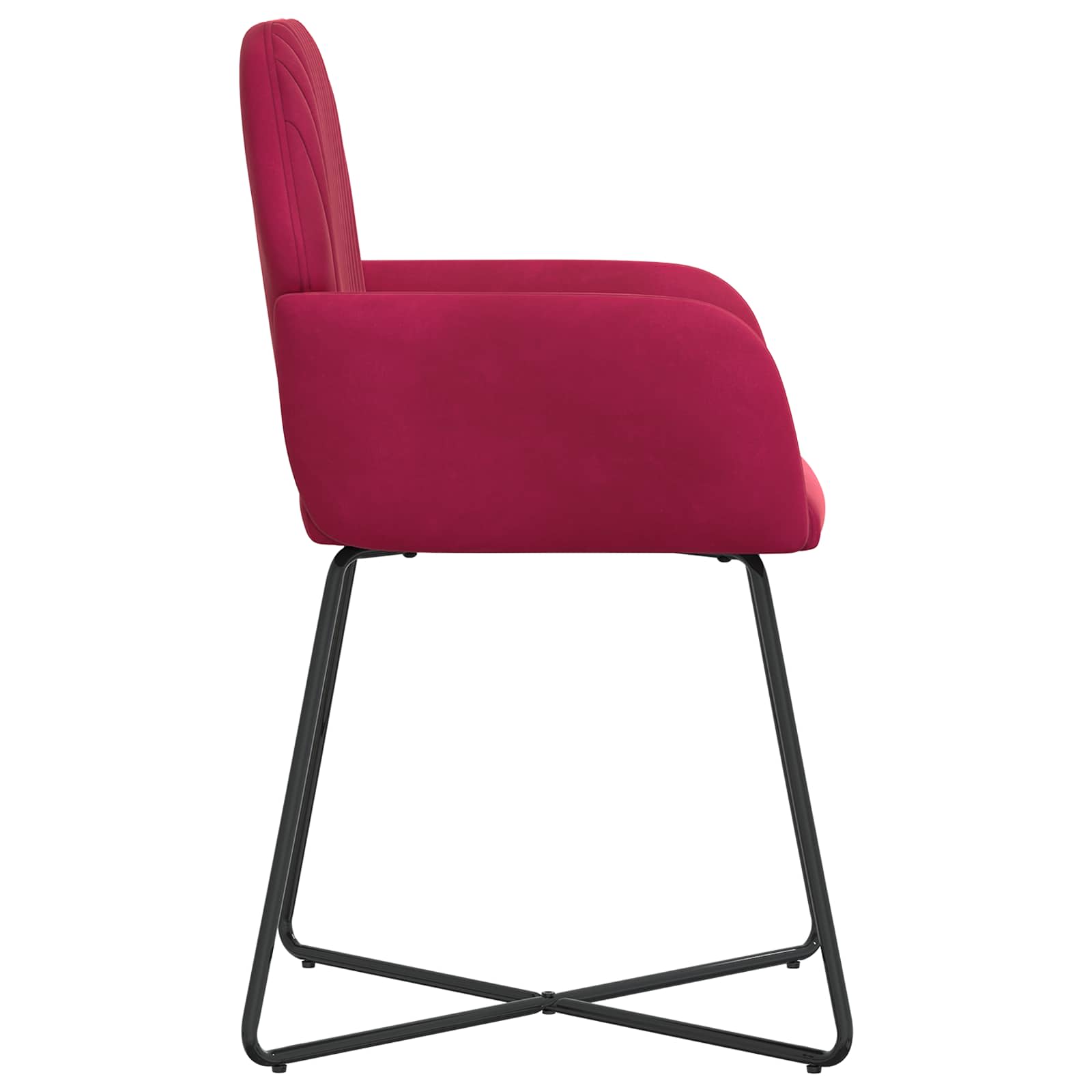 Trpezarijske stolice 4 pcs Baršun Vinska crvena 55 x 50 x 84 cm