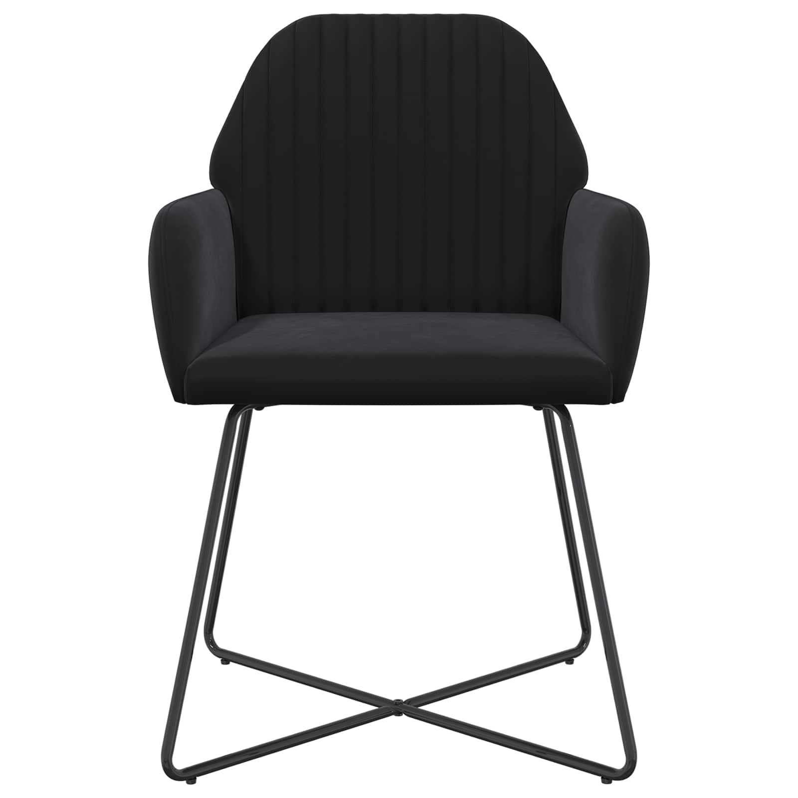 Trpezarijske stolice 4 pcs Baršun Crna 55 x 50 x 84 cm