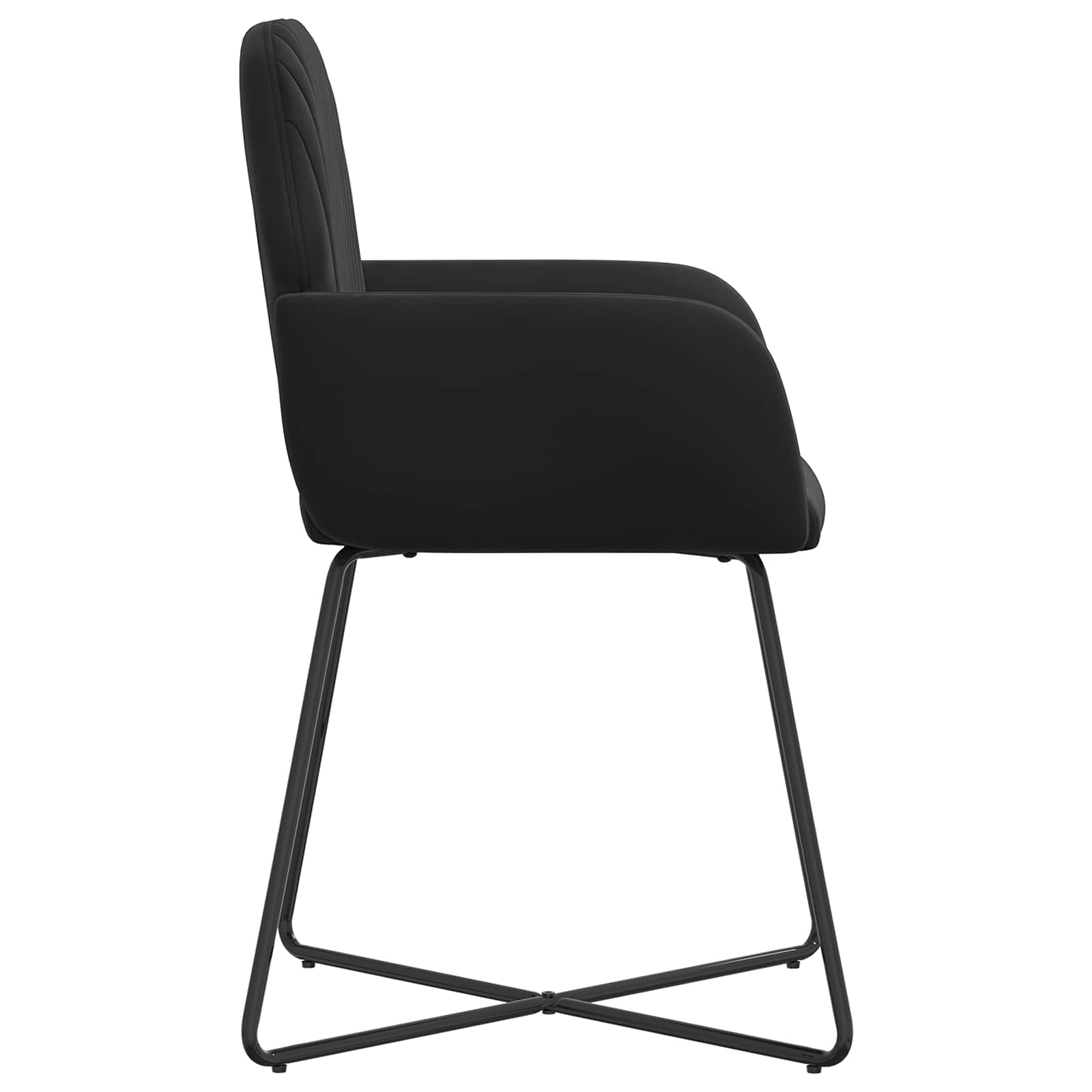 Trpezarijske stolice 4 pcs Baršun Crna 55 x 50 x 84 cm