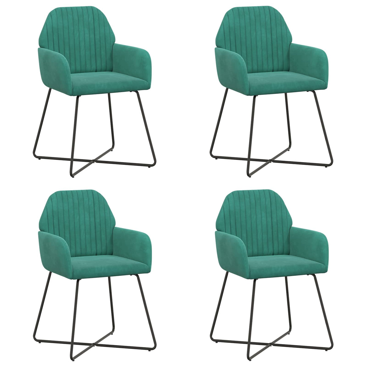 Trpezarijske stolice 4 pcs Baršun Tirkizna 55 x 50 x 84 cm