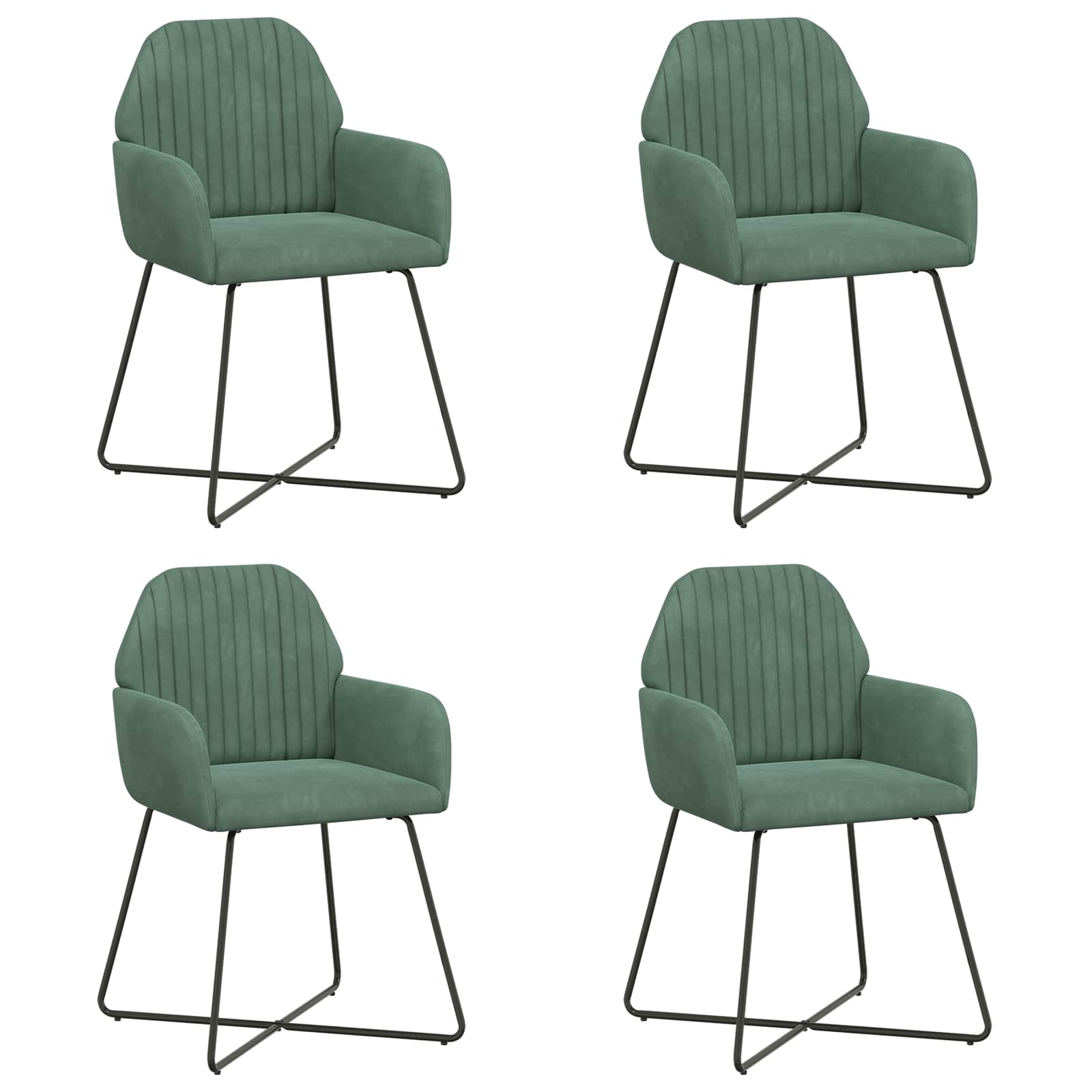 Trpezarijske stolice 4 pcs Baršun Morska zelena 55 x 50 x 84 cm