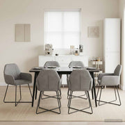 Trpezarijske stolice 6 pcs Baršun Svjetlosiva 55 x 50 x 84 cm