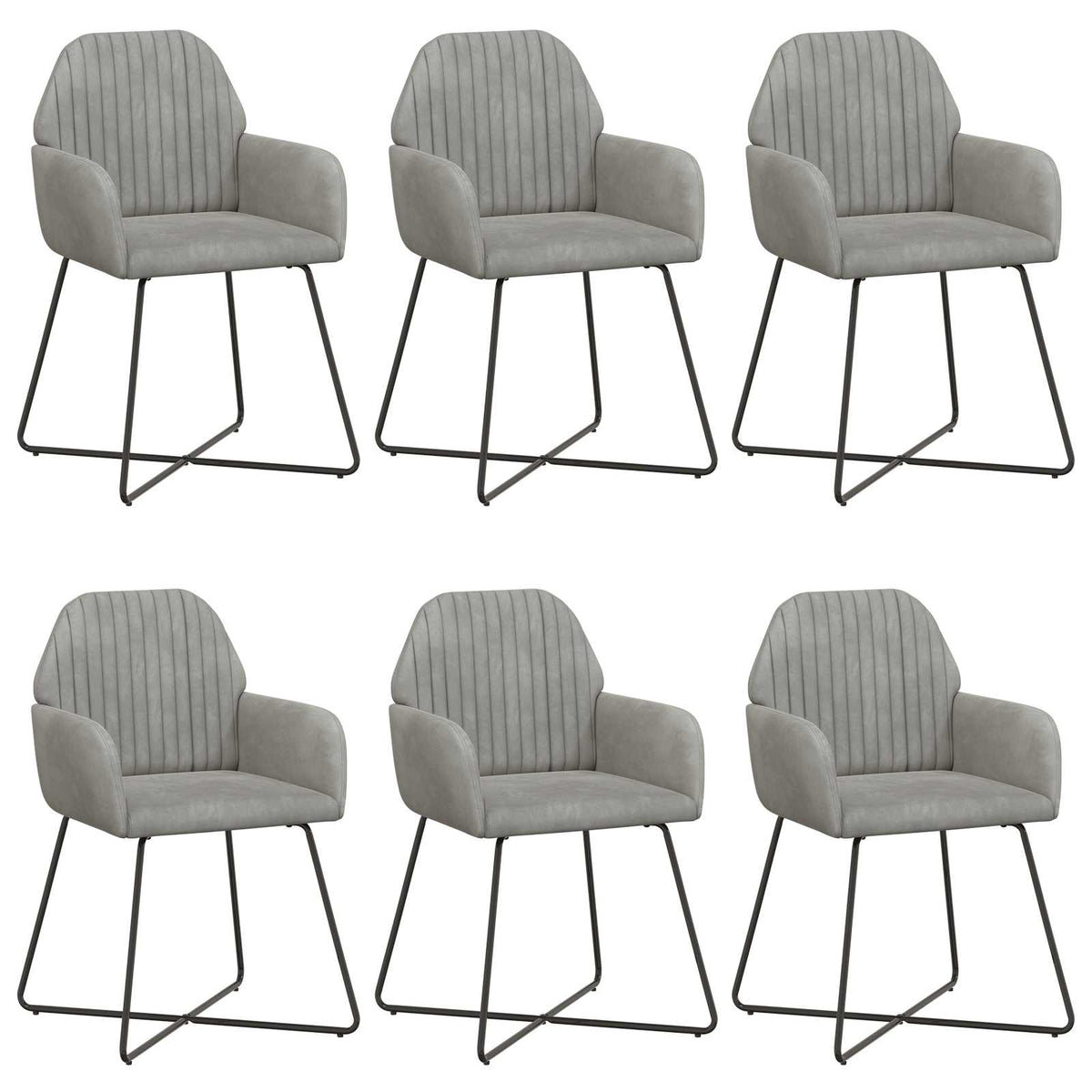 Trpezarijske stolice 6 pcs Baršun Svjetlosiva 55 x 50 x 84 cm