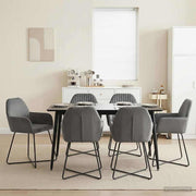 Trpezarijske stolice 6 pcs Baršun Tamnosiva 55 x 50 x 84 cm
