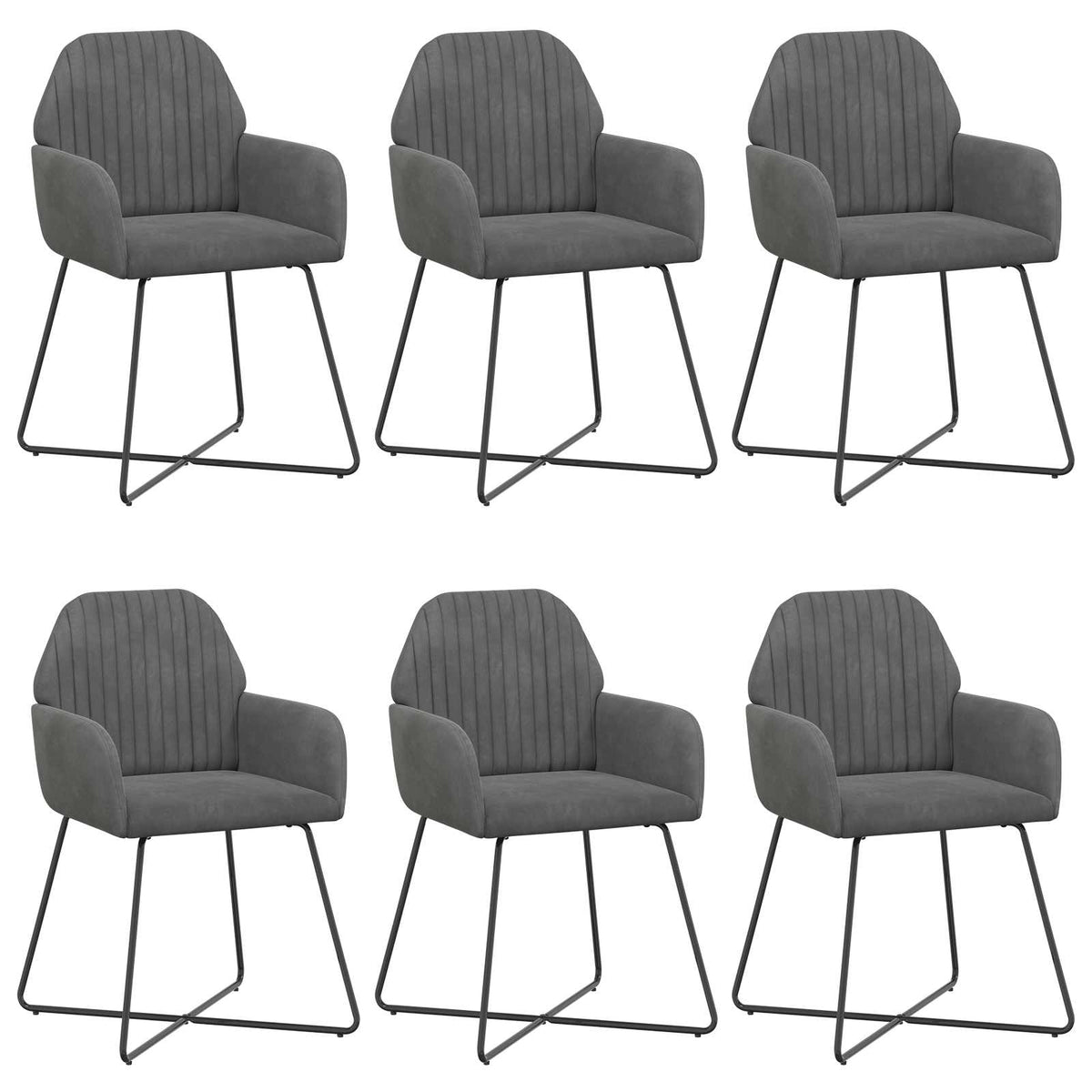 Trpezarijske stolice 6 pcs Baršun Tamnosiva 55 x 50 x 84 cm