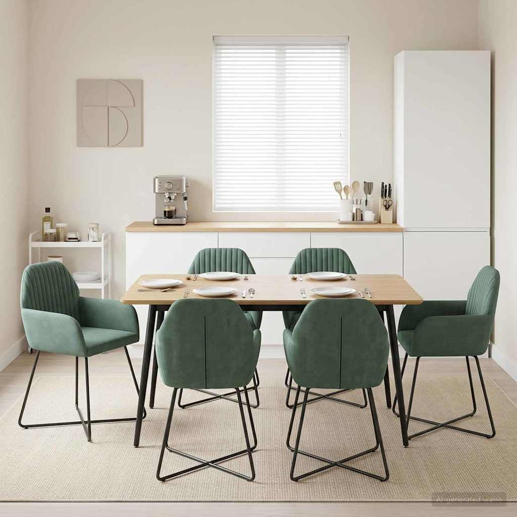 Trpezarijske stolice 6 pcs Baršun Morska zelena 55 x 50 x 84 cm