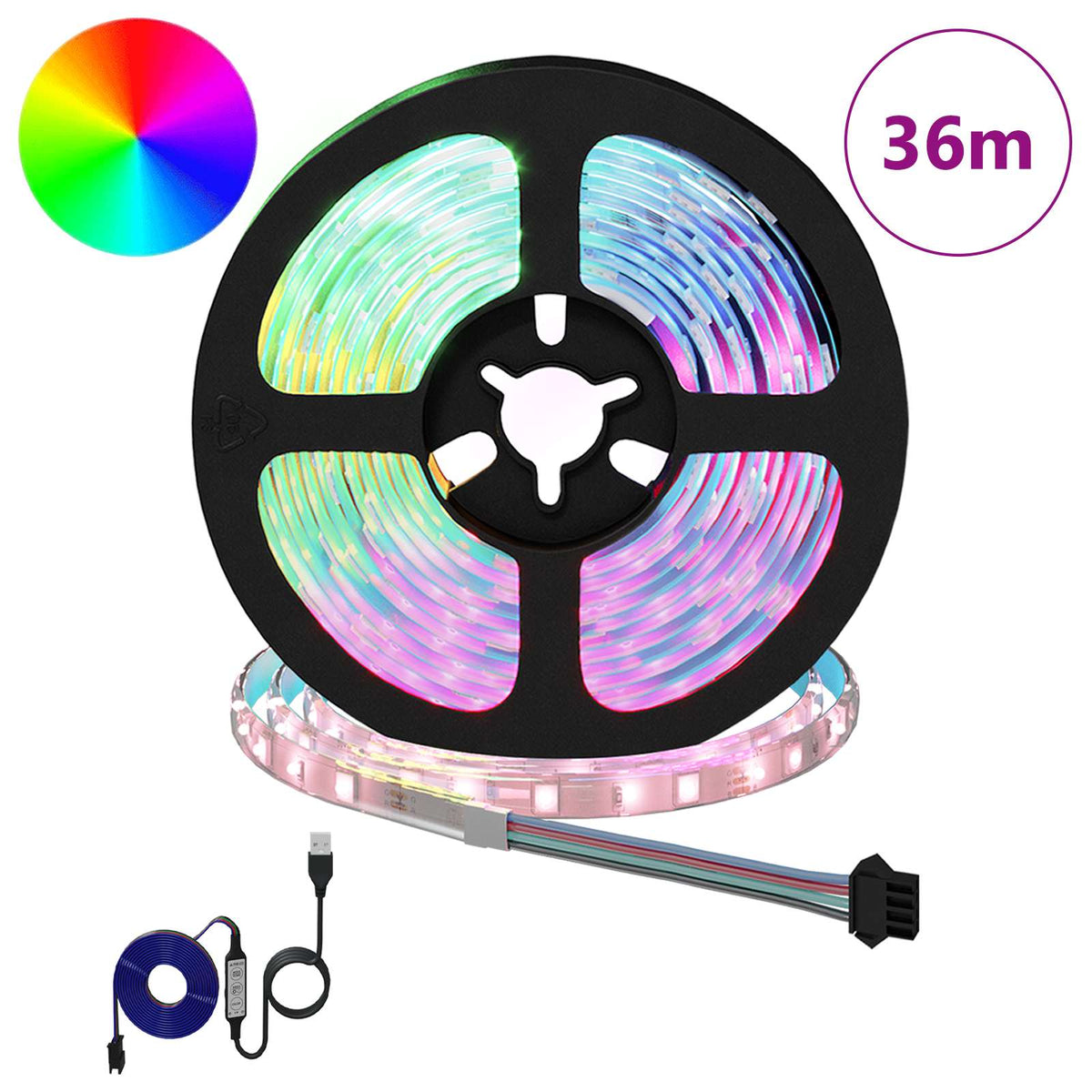 LED traka 12 pcs Crna i prozirna 3000 mm Bakar i plastika