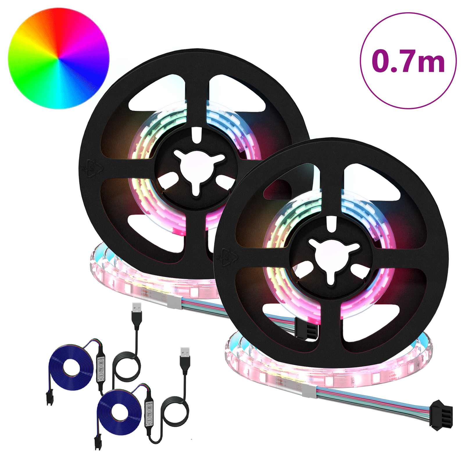 LED traka 2 pcs Crna i prozirna 350 mm Bakar i plastika