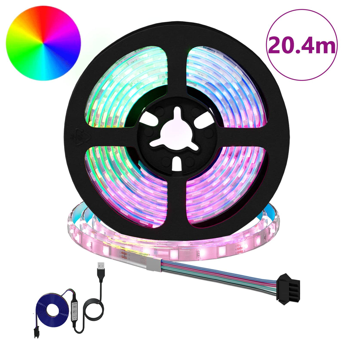 LED traka 12 pcs Crna i prozirna 1700 mm Bakar i plastika
